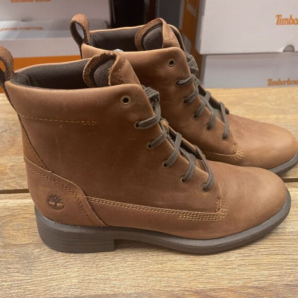 TIMBERLAND WOMEN'S VERONA SQUARE MID LACE BOOT MEDIUM BROWN FULL GR A42N8-EM4 - Picture 2 of 7